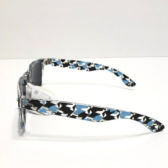 Clear Blue Black Gold Sunglasses 80s Look UV400 Nw - Picture 4 of 5